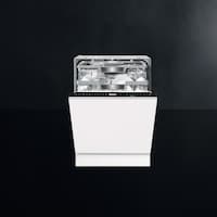 The Miele MasterLine freshwater dishwasher is displayed on a black background.