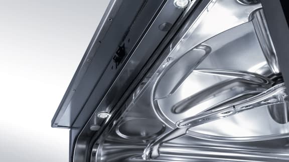 Close-up of the door of the ExploreLine dental washer by Miele Professional