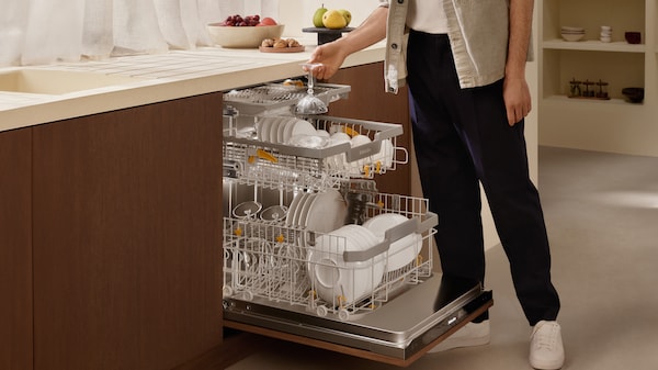 Loading a dishwasher