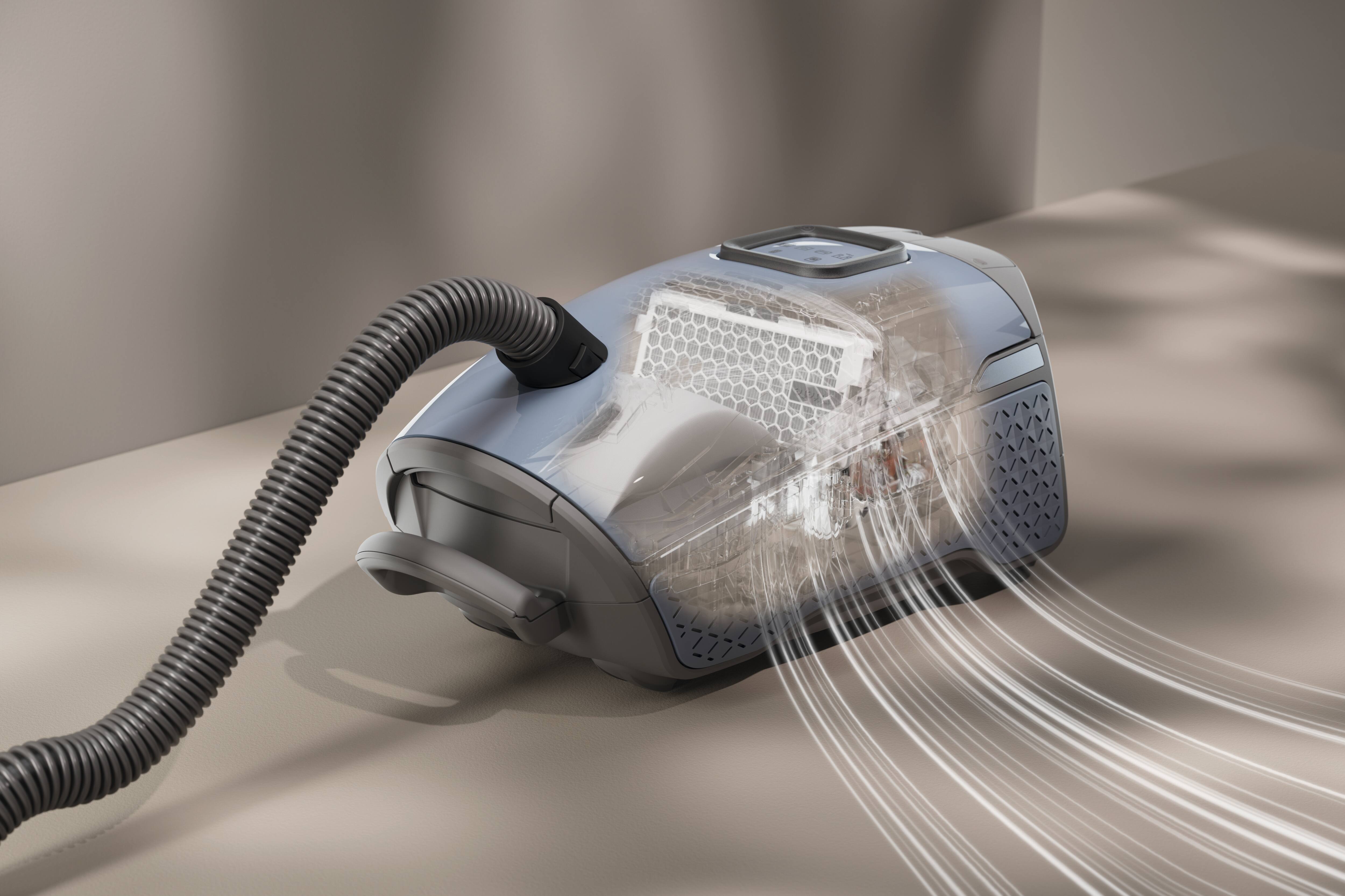 Air flowing through a Miele HEPA filter inside of a vacuum