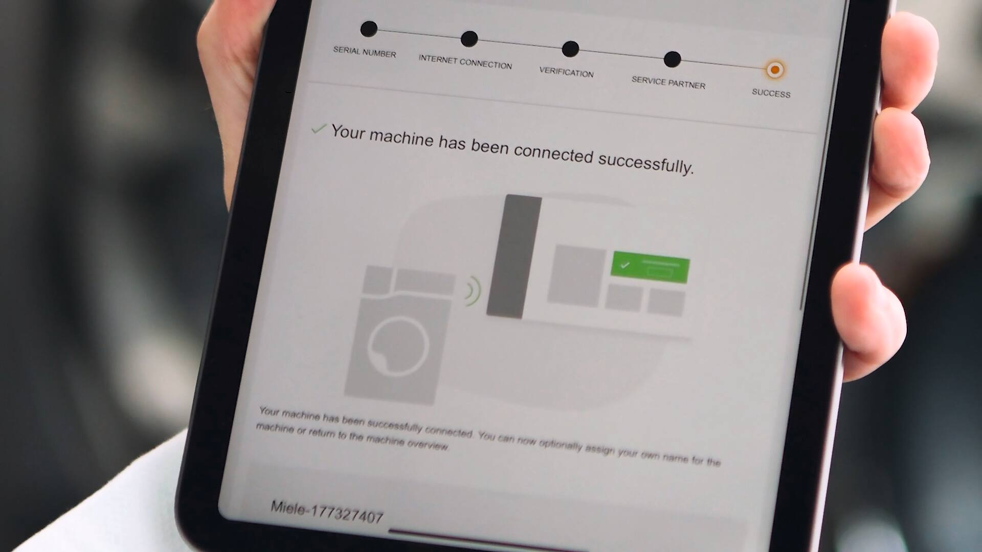 Miele MOVE Connect-Schnittstelle auf einem Tablet