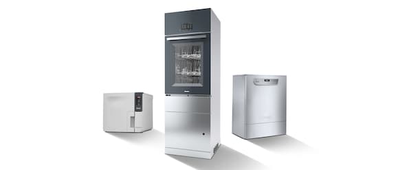 Group photo of steriliser, laboratory washers and washer-disinfector