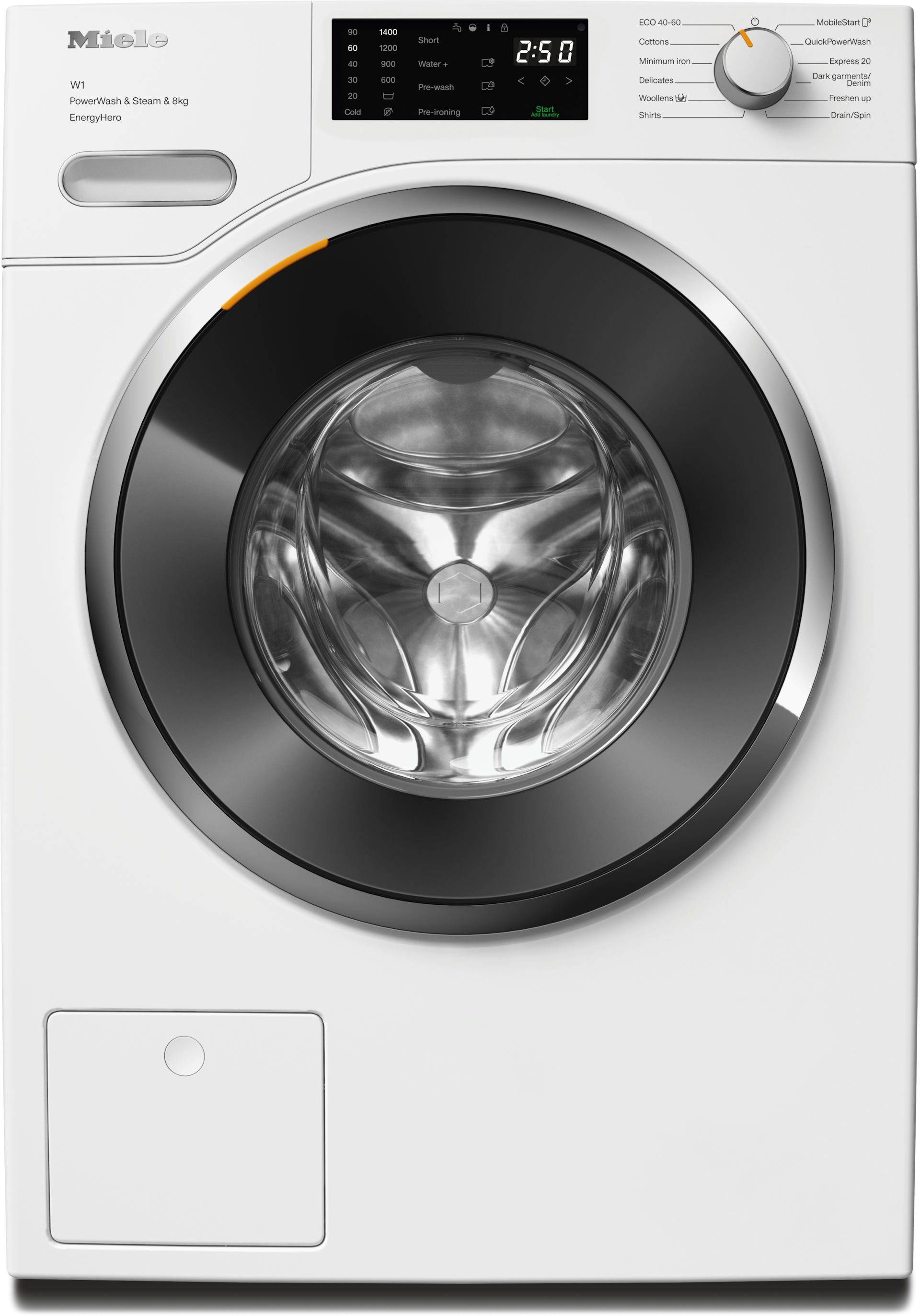 Washing machines - WWE380 WCS PWash&Steam&8kg Lotus white - 1