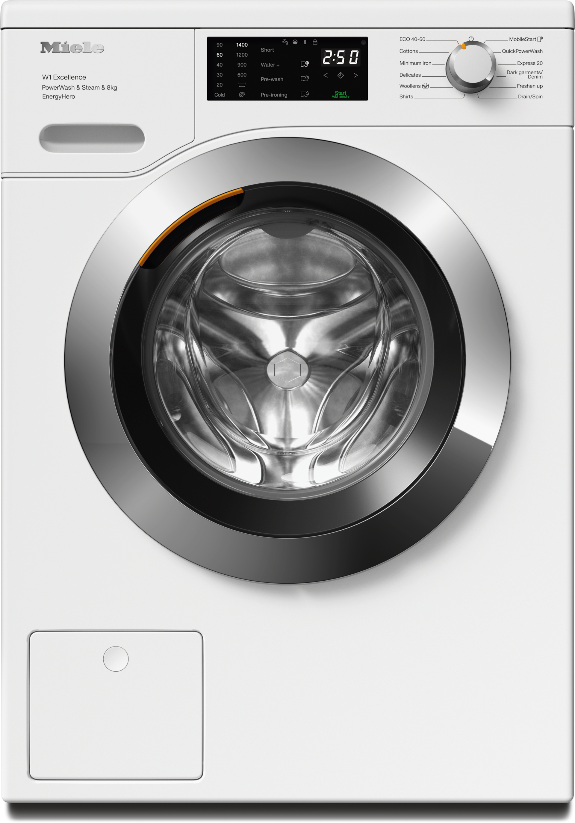 Washing machines - WEE385 WCS PWash&Steam&8kg Lotus white - 1