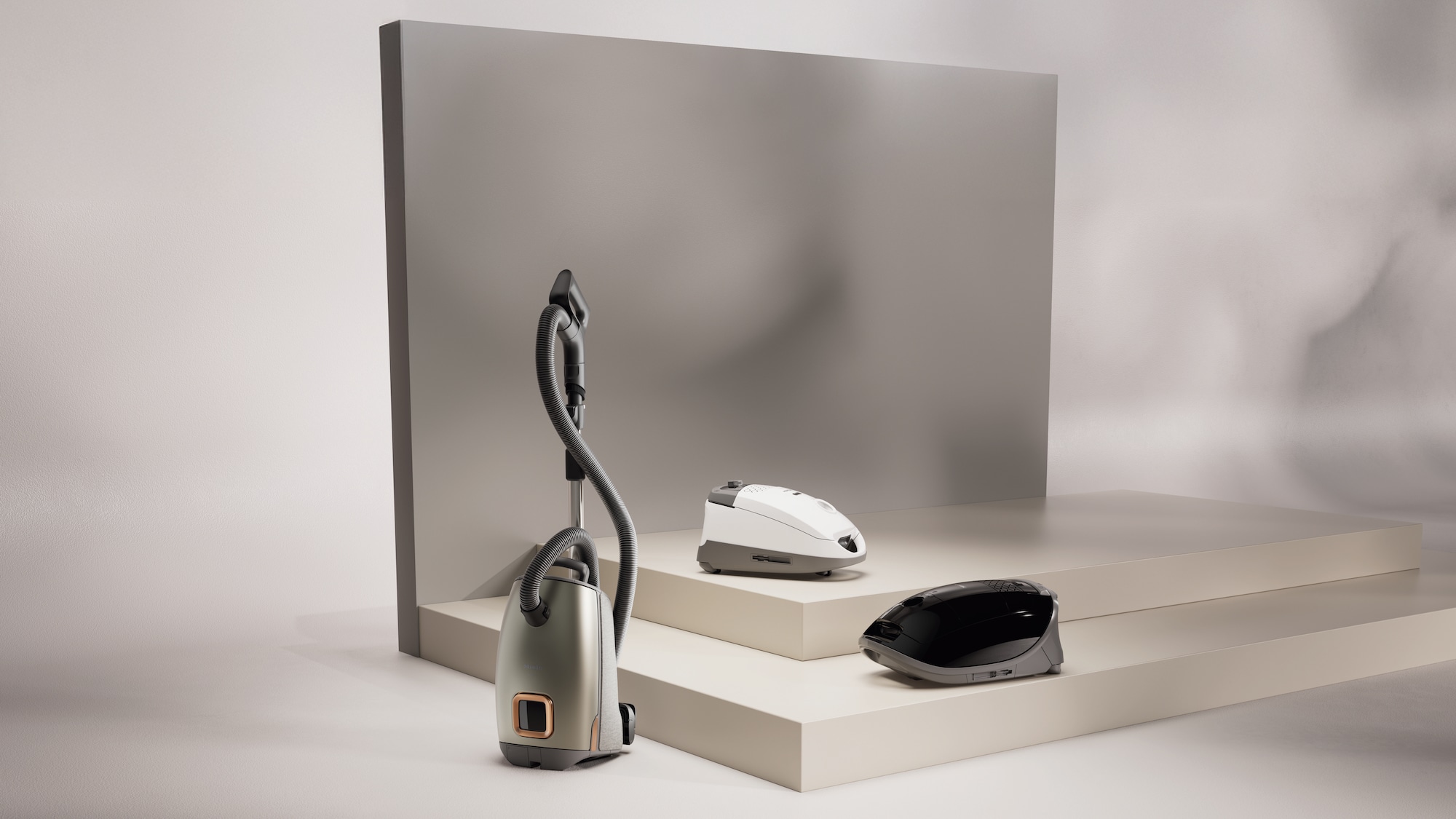 laundry room with hanged shirts and Miele washing machine