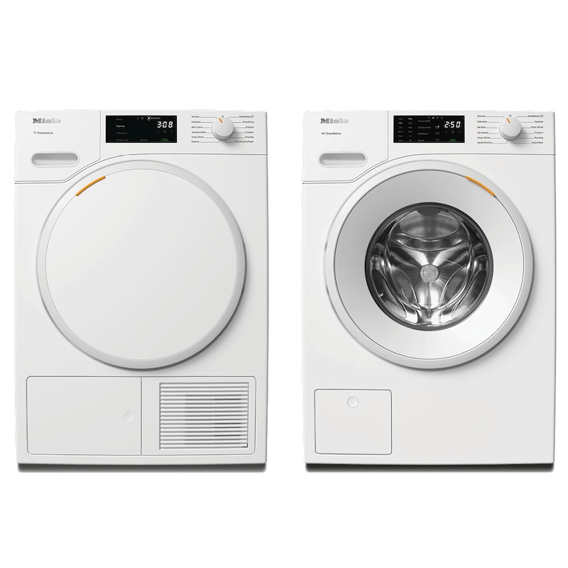 Laundry and dryer confirming a laundry package