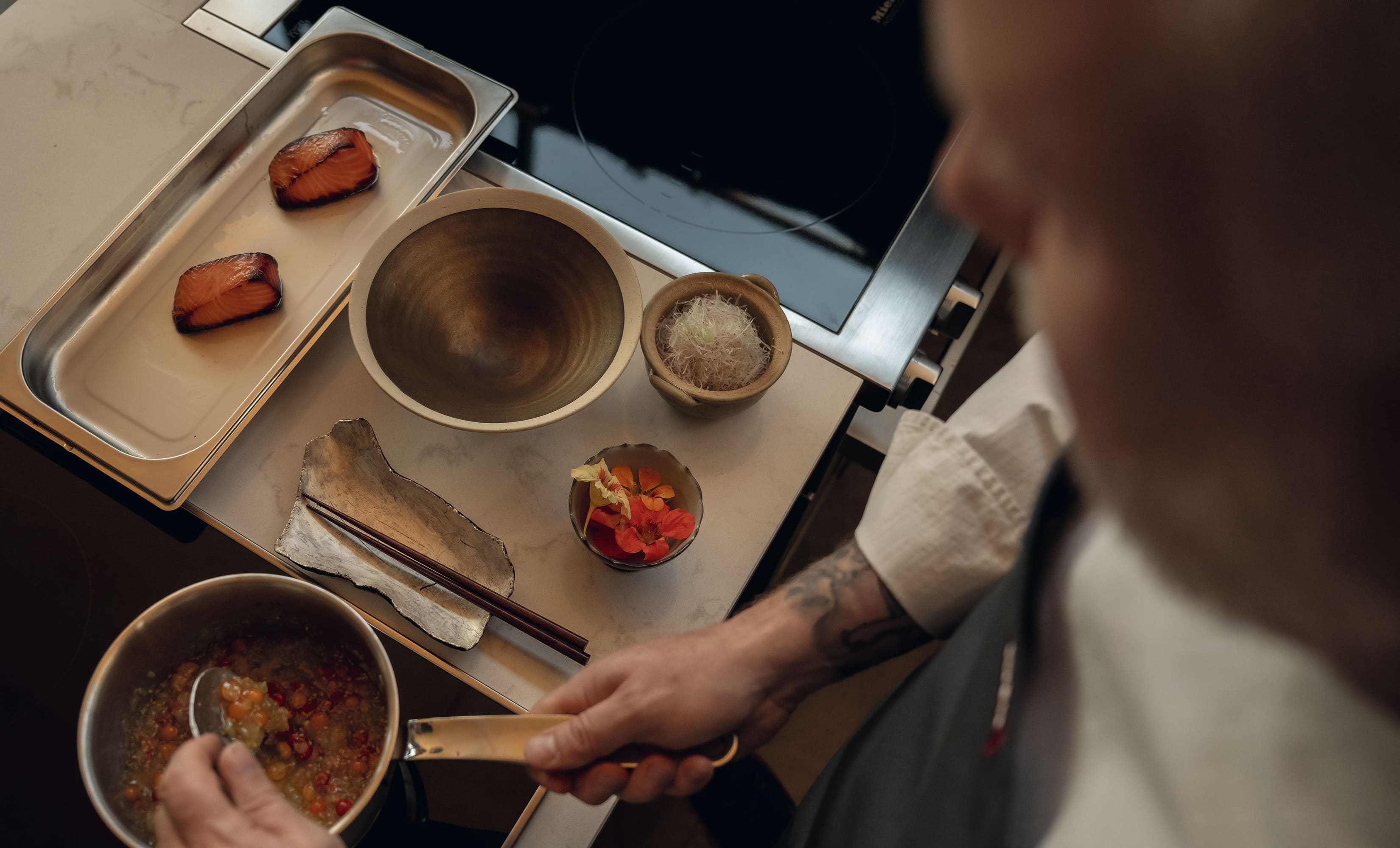 Cooking on a Miele cooktop