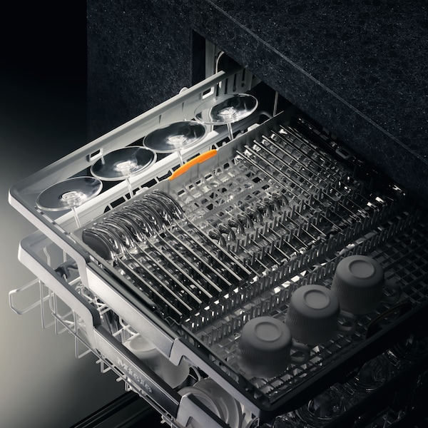 Detailed view of the dishwasher baskets