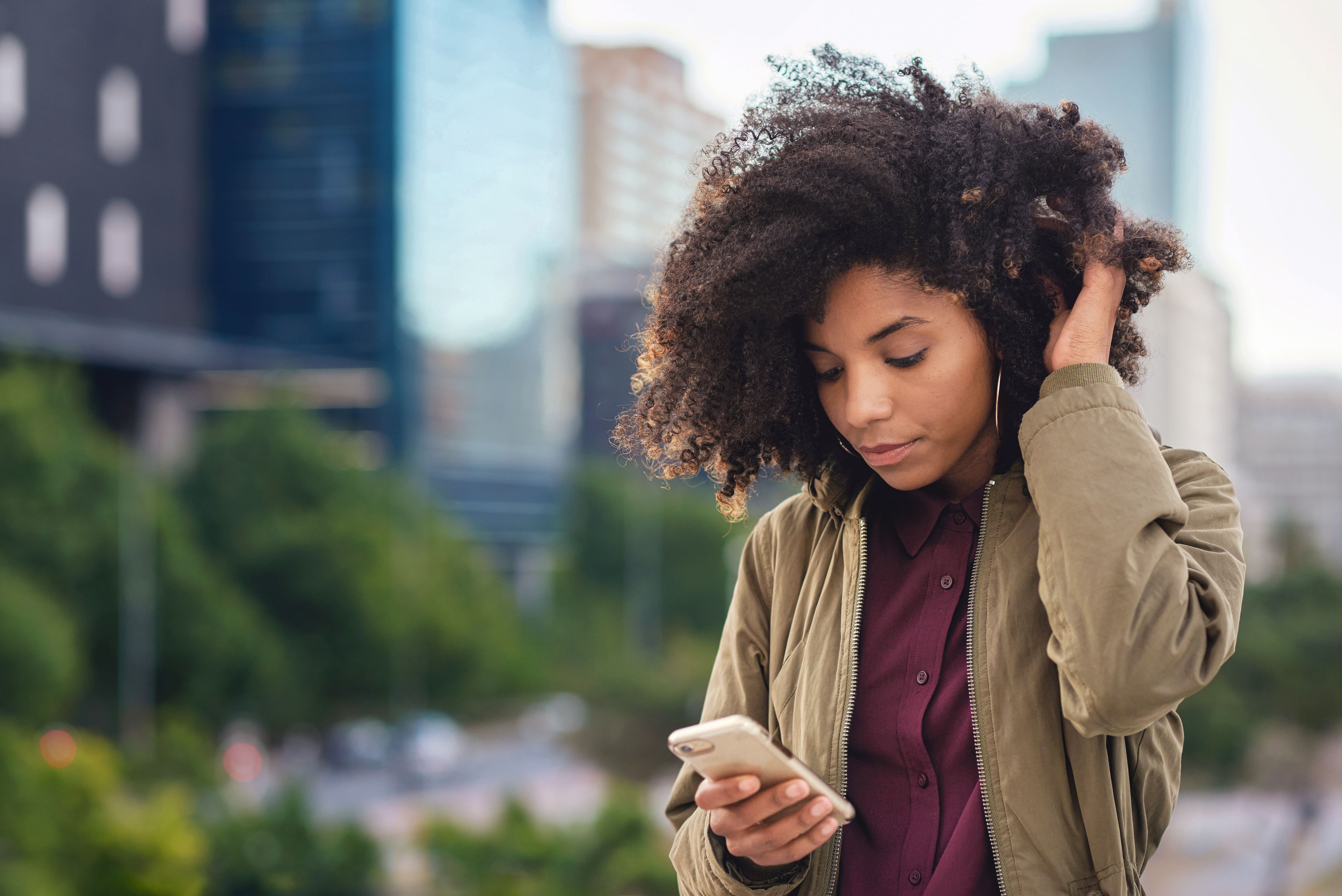 Lady looking at her phone