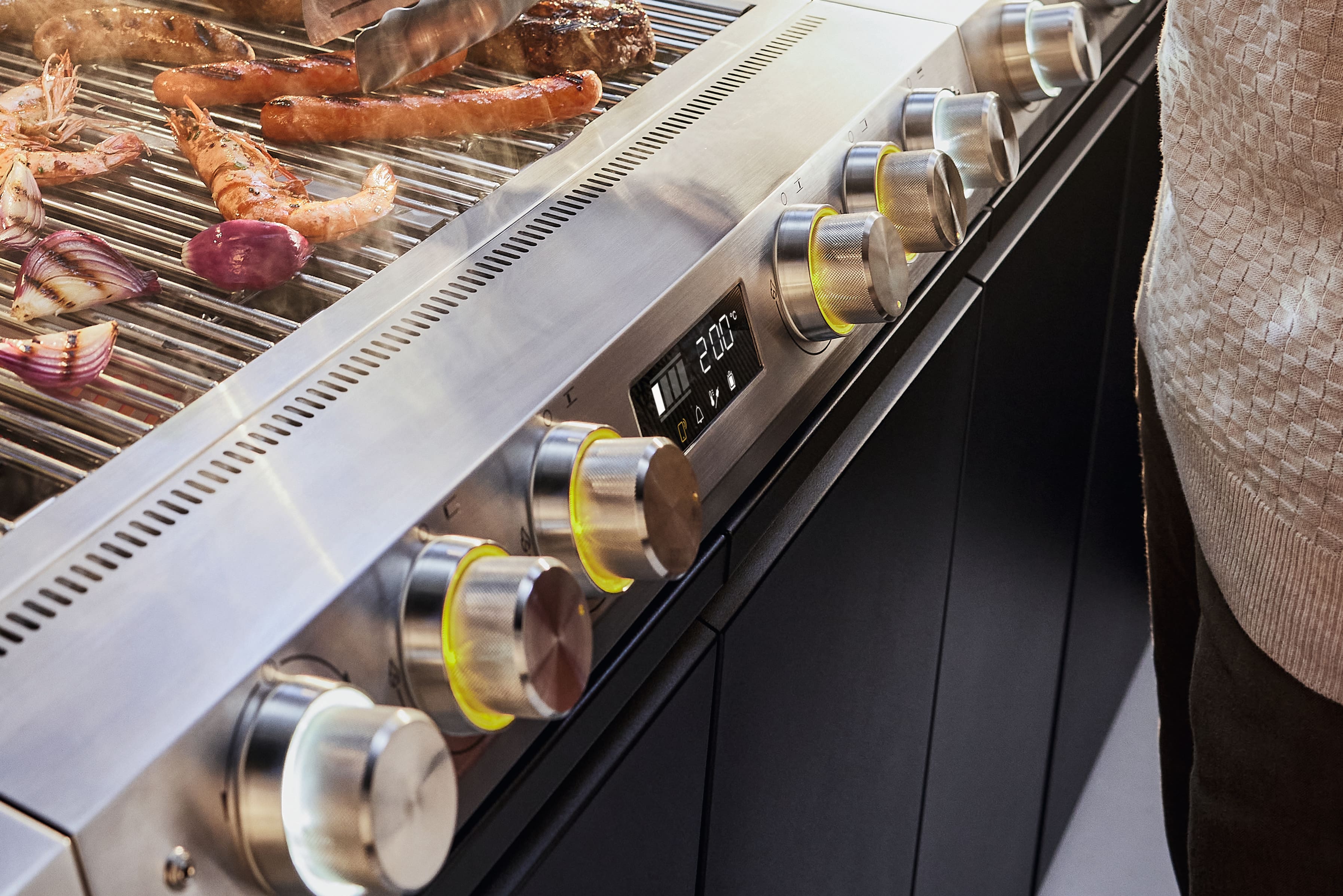 food cooking on a Miele grill