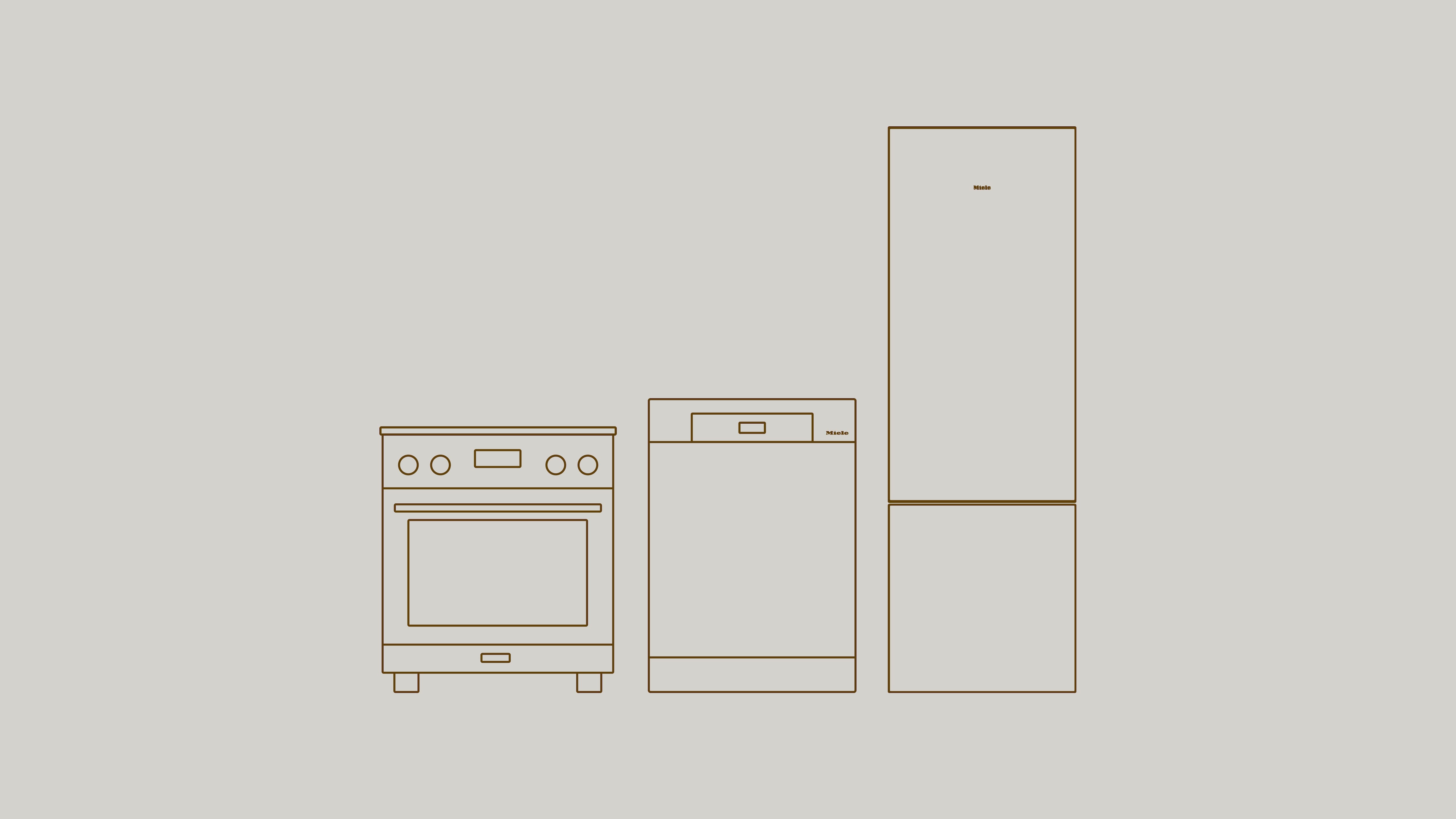 Delikatne ikony piekarnika, zmywarki i lodówki Miele rysowane cienką kreską na Black Friday Delikatne ikony piekarnika, zmywarki i lodówki Miele rysowane cienką kreską na Black Friday