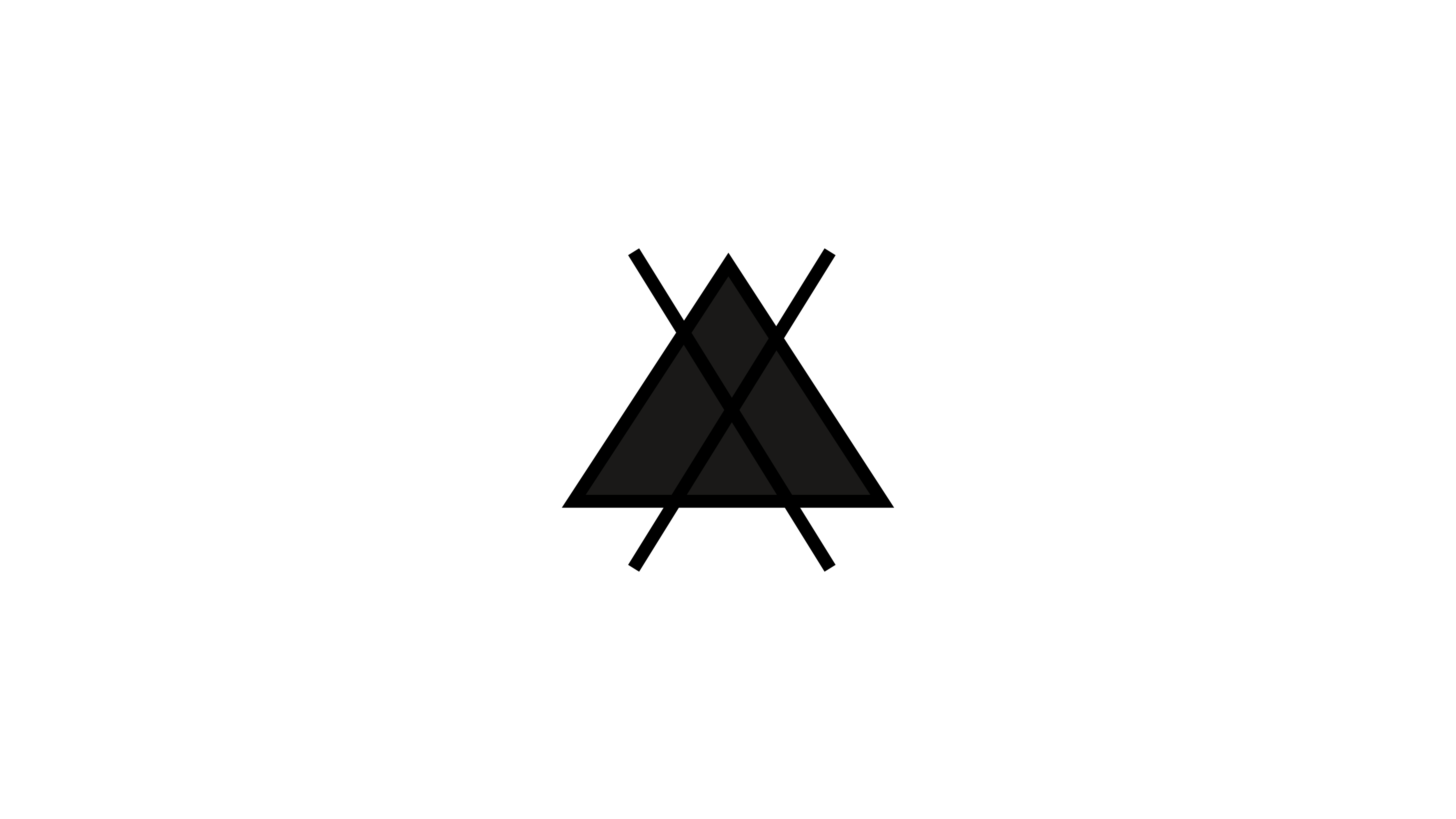 Crossed black triangle