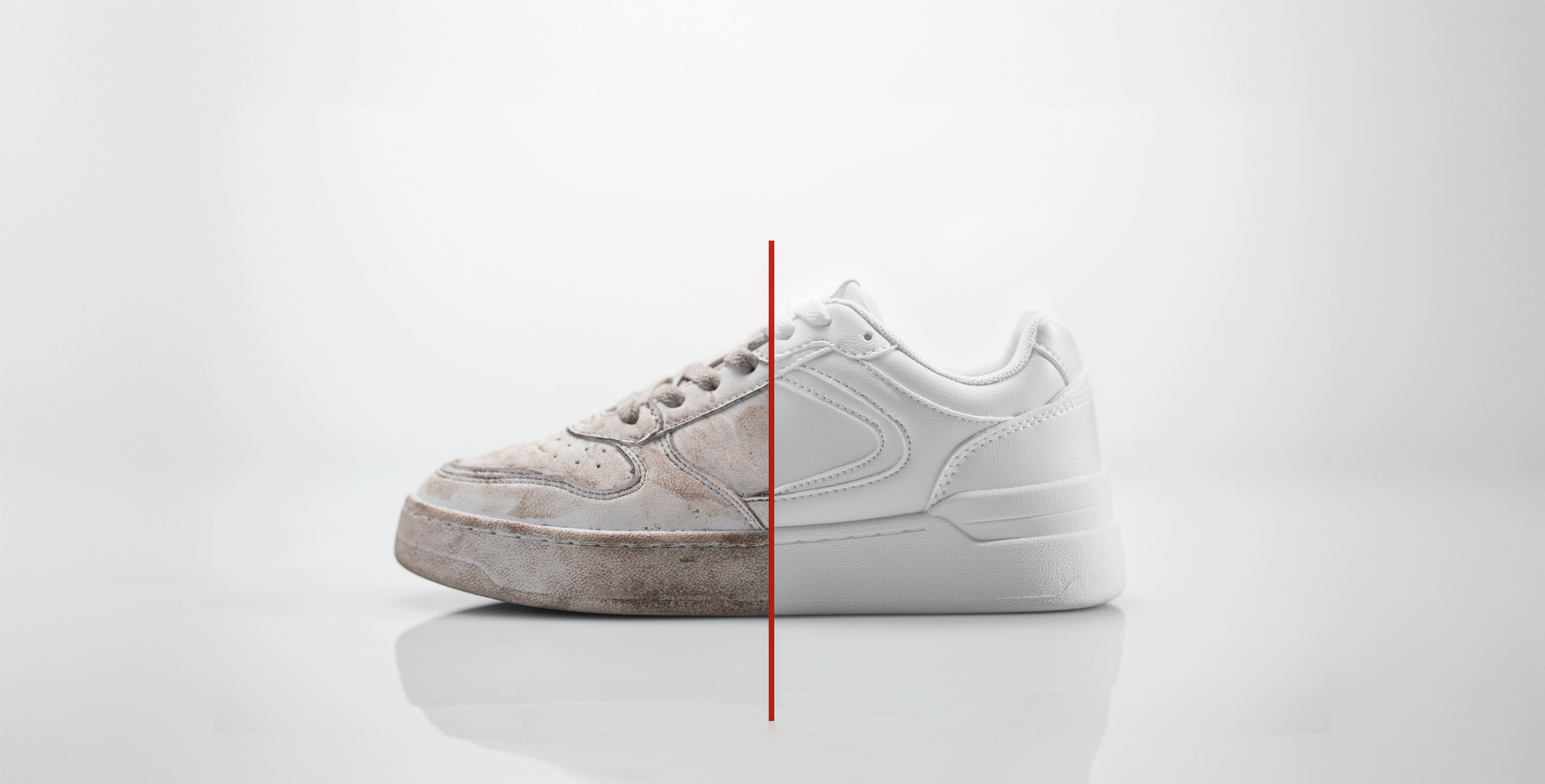 vuile en propere sneaker