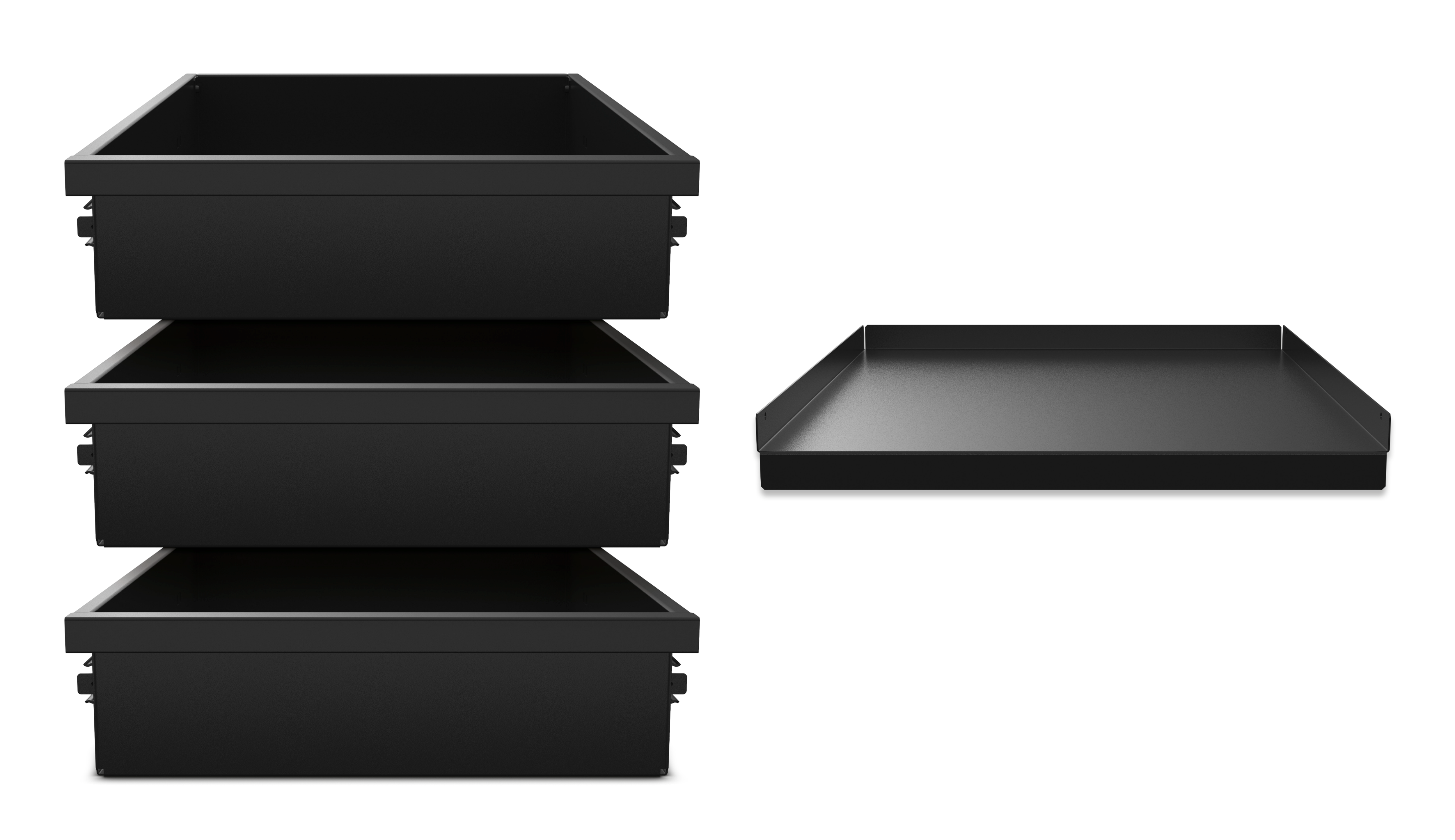 Einlegeboden und Schubladen