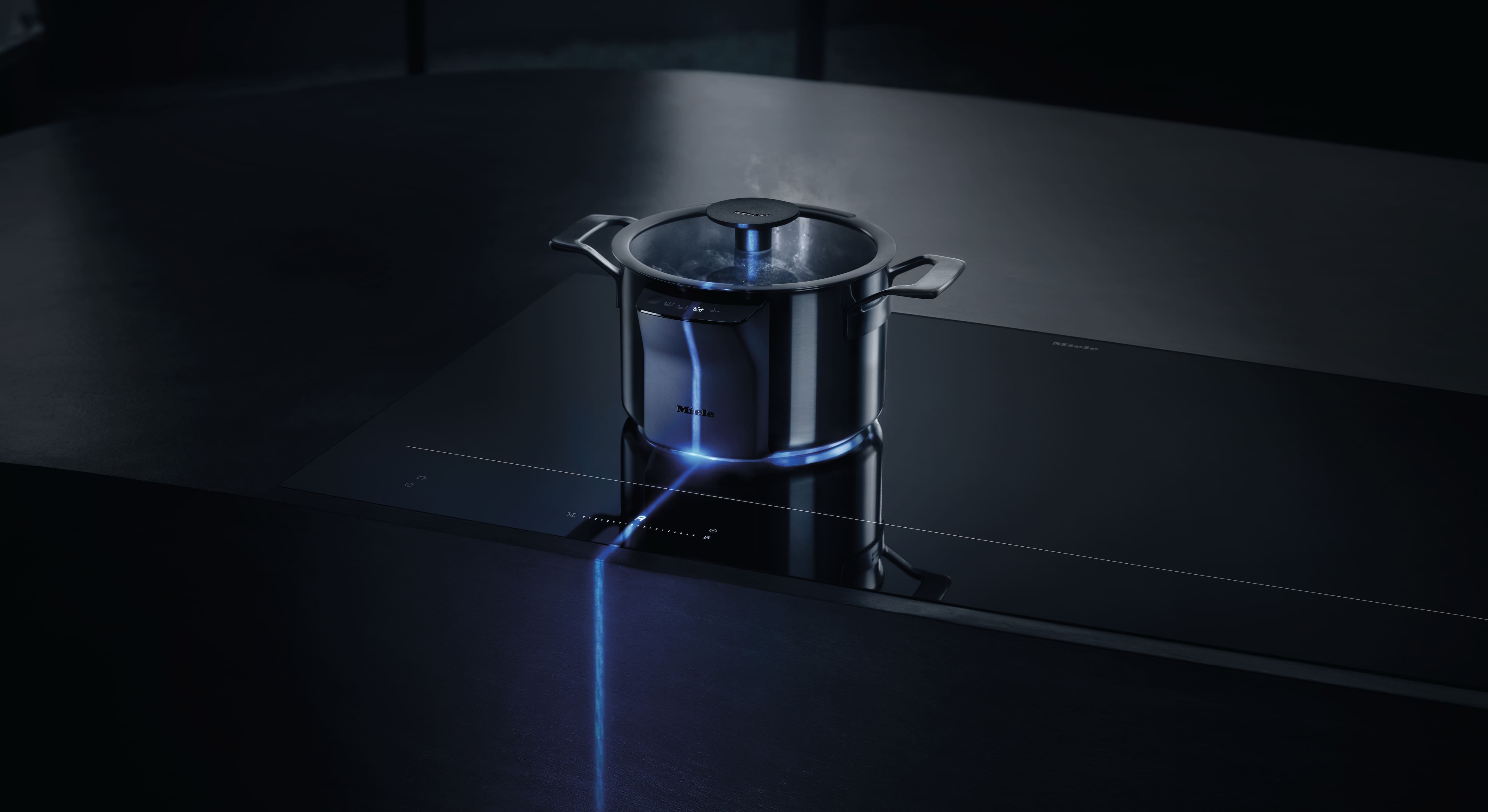 CGI image of the control panel underneath the pot handle