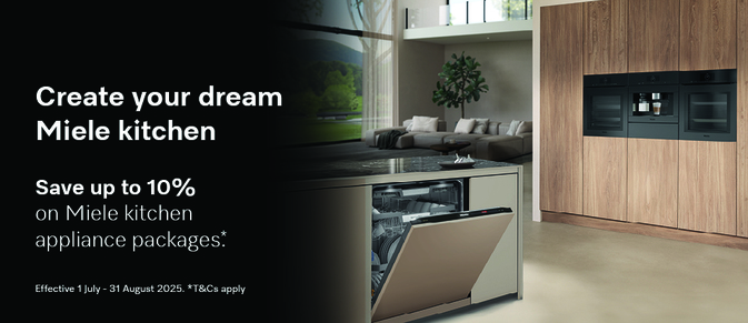 Enjoy savings of up to 10%* on Miele kitchen appliance packages