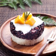 Glutinous rice dessert with mango and coconut milk