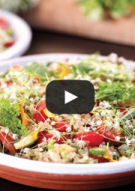 Miele Fermented brown rice, tomato, fennel, salt bush salad