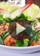 Miele Pork and Prawn Larp with Raw Vegetables