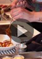 Miele Steamed banana pudding, caramel sauce