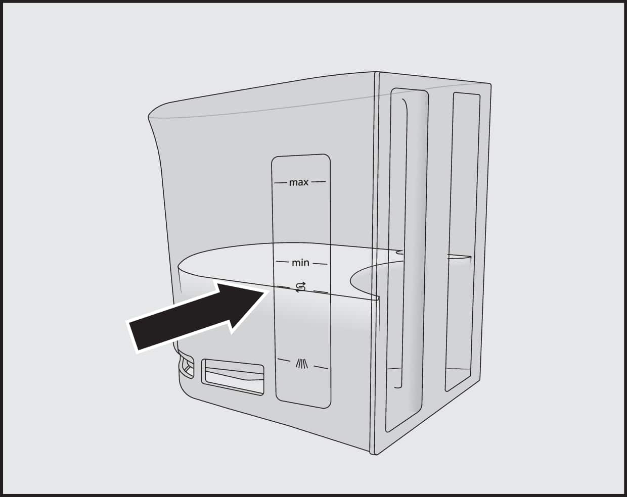 Wassertankmarkierung Entkalkungssymbol | Miele Kaffeevollautomat