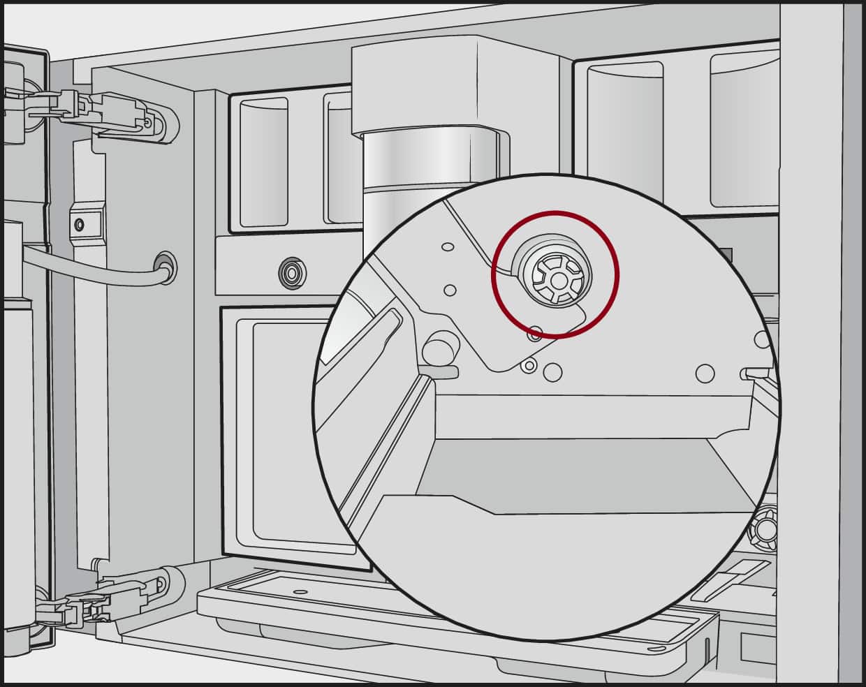 Built-in appliance (CVA): connection/drive shaft for brew unit