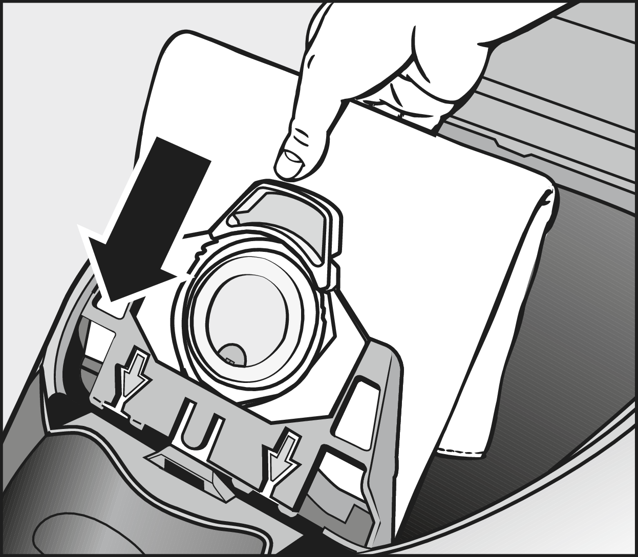Inserting | Vacuum cleaner bag | Vacuum cleaner bag