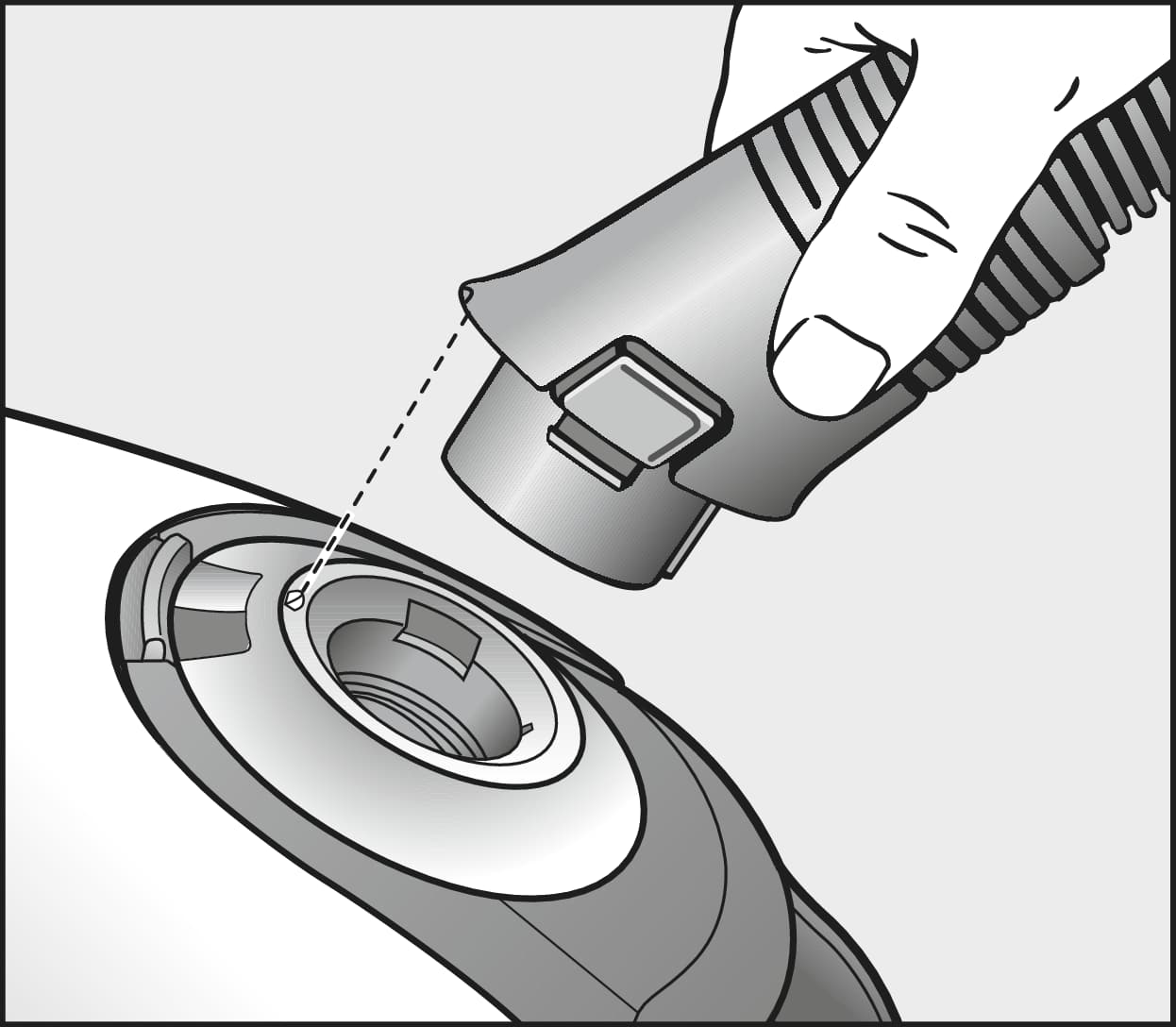 Inserting | Suction hose | Vacuum cleaner bag