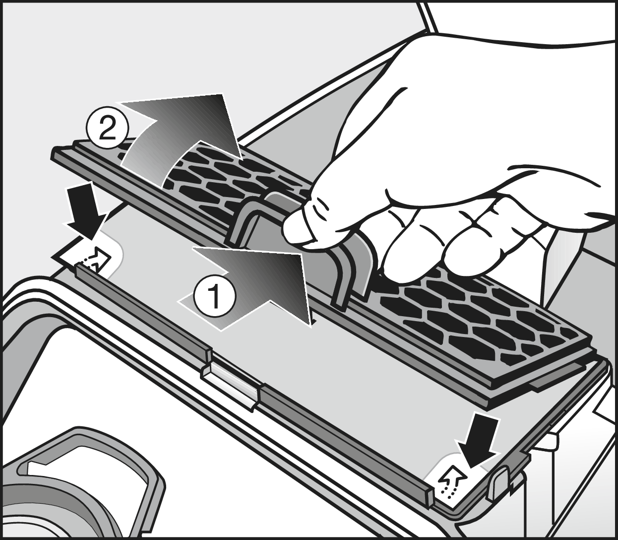 Opening | Filter grille | Exhaust filter