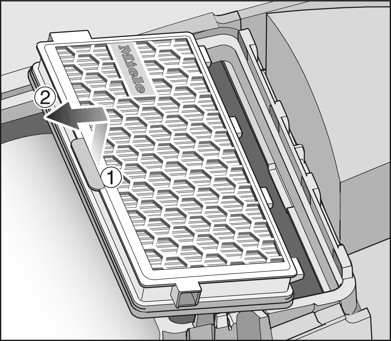 Removing | Exhaust filter | Vacuum cleaner bag