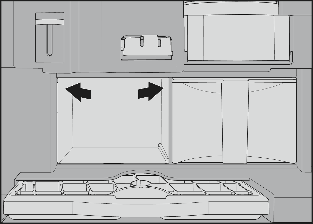 Cleaning | Inserting the grounds container | Coffee machines with coffee capsules