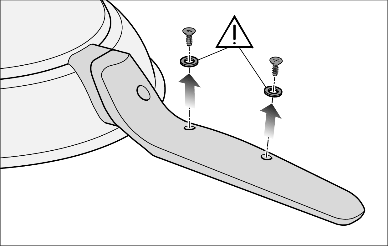 Schrauben unter dem Griff vollständig rausdrehen | Batterien wechseln | Miele M Sense Pfanne