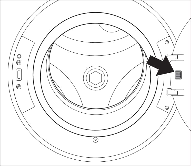 Door contacts in the area of the door hinge | Miele washing machine